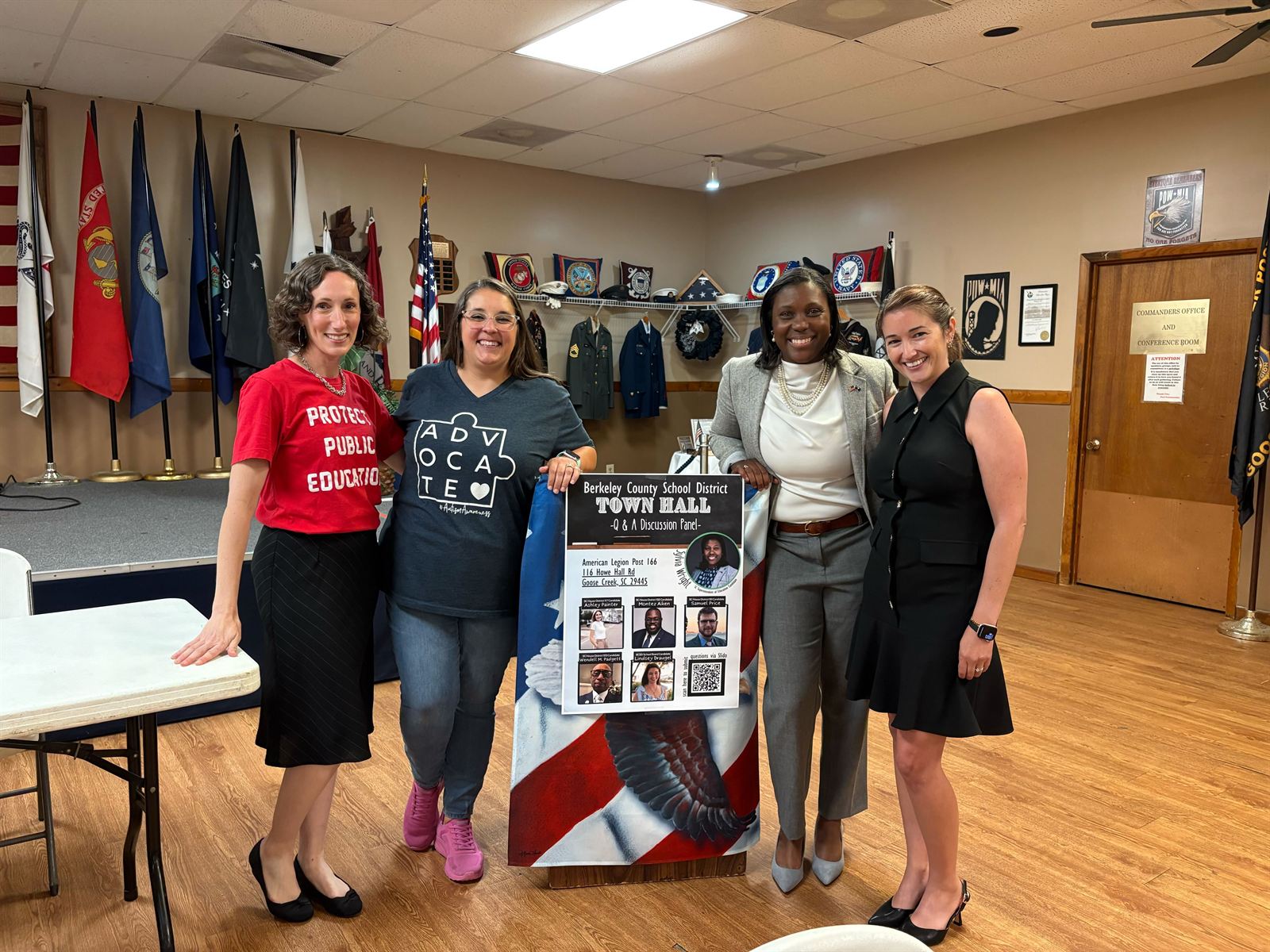Lindsey Draugel advocating for public education at a BCSD town hall